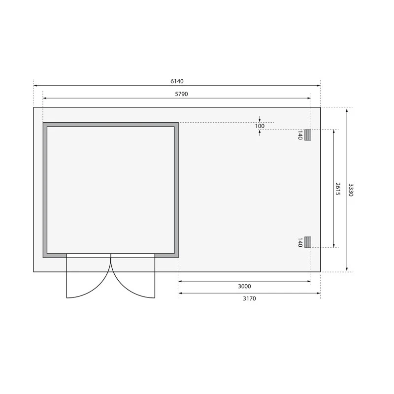 Abri De Jardin En Bois Massif Anthracite 8,82m² Bastrup 5 Avec Appentis 300cm Et Paroi Arrière – Karibu – Image 3