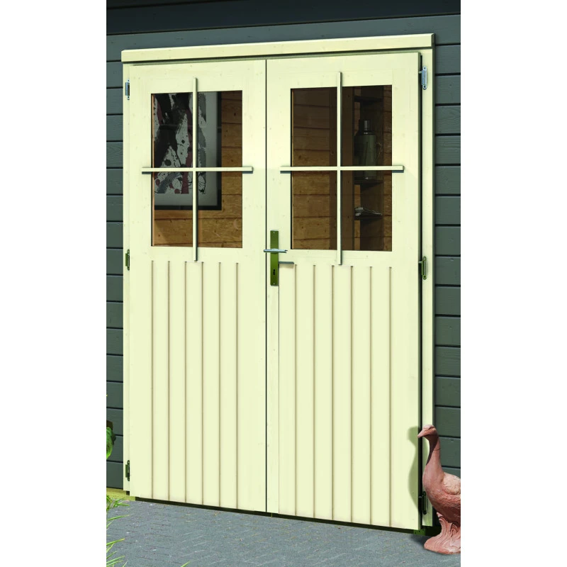 Abri De Jardin En Bois Massif Gris Terre 11,62m² Avec Cloison Intérieure Mattrup – Karibu – Image 5