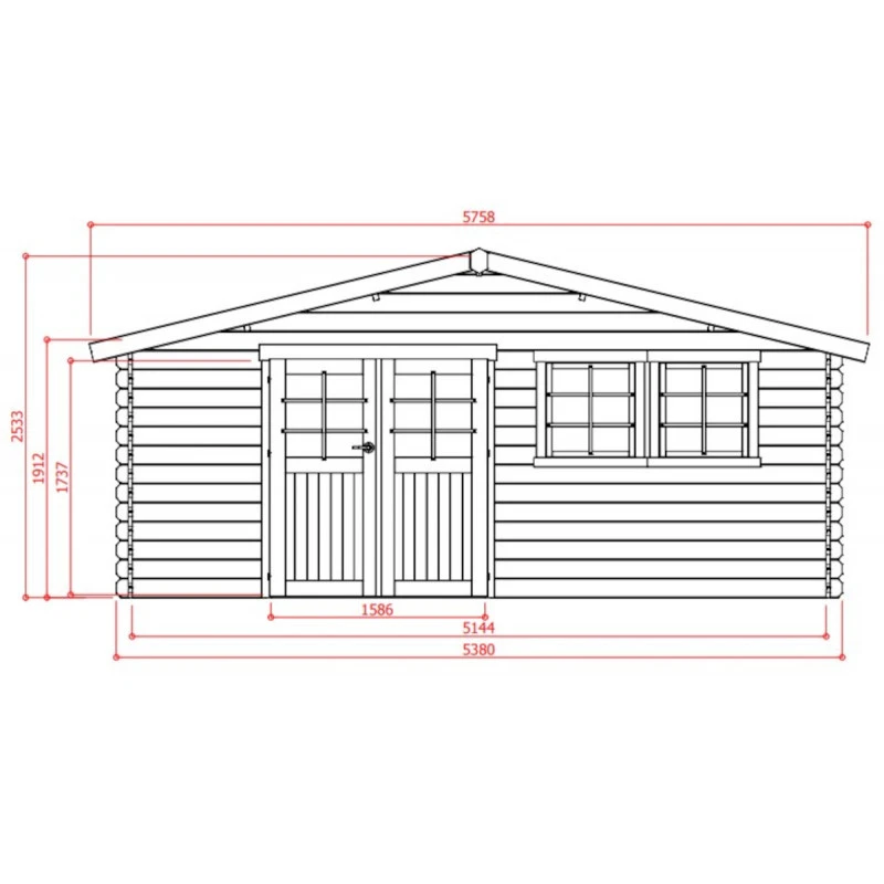 Abri De Jardin En Bois Traité Autoclave 28mm Vernier Avec Double Porte 28,94m² - SOLID – Image 2