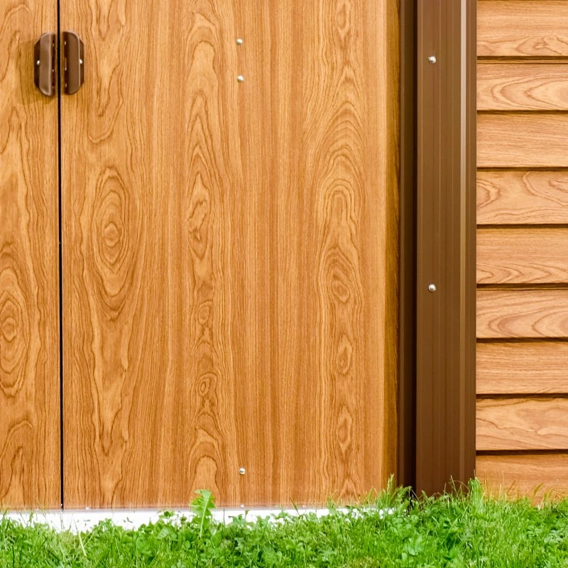 Abri De Jardin En Métal Aspect Bois 4,6m² + Kit D'ancrage - X-METAL – Image 5