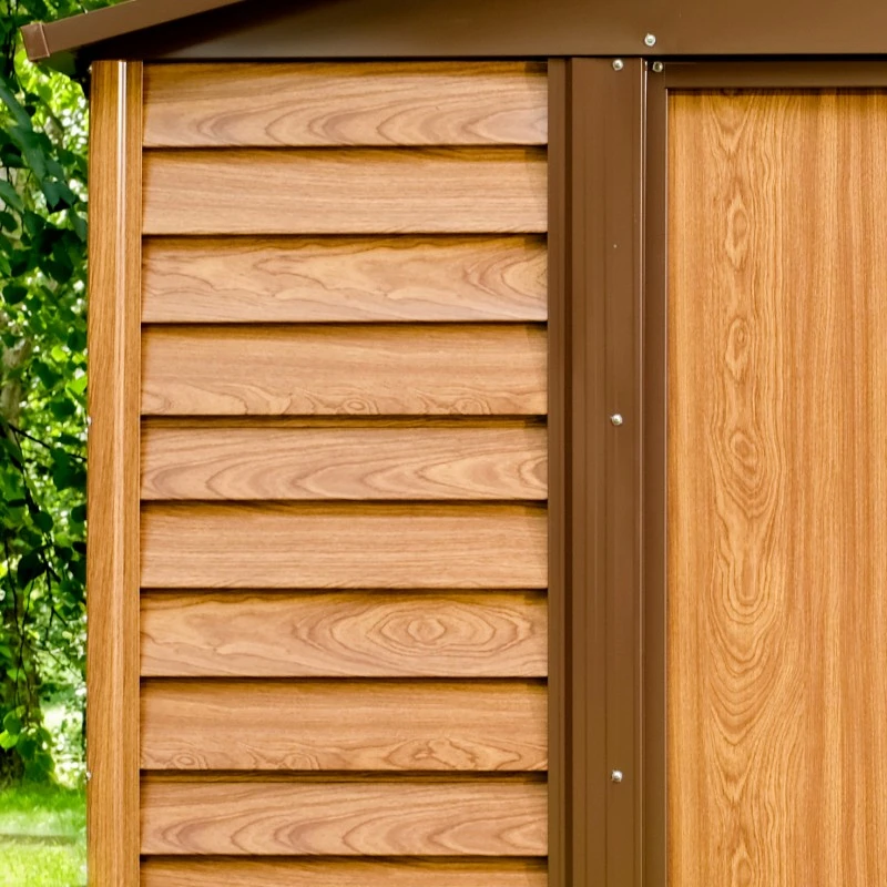 Abri De Jardin En Métal Aspect Bois 4,6m² + Kit D'ancrage - X-METAL – Image 6