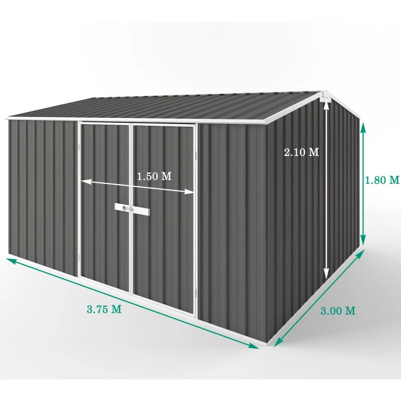 Abri De Jardin En Métal Colorbond Gris Ardoise 11,25m² EASYSHED – Image 2
