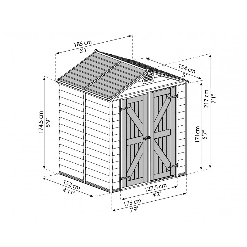 Abri De Jardin En Polycarbonate 2,65m² Skylight Deco - Palram - Canopia – Image 3