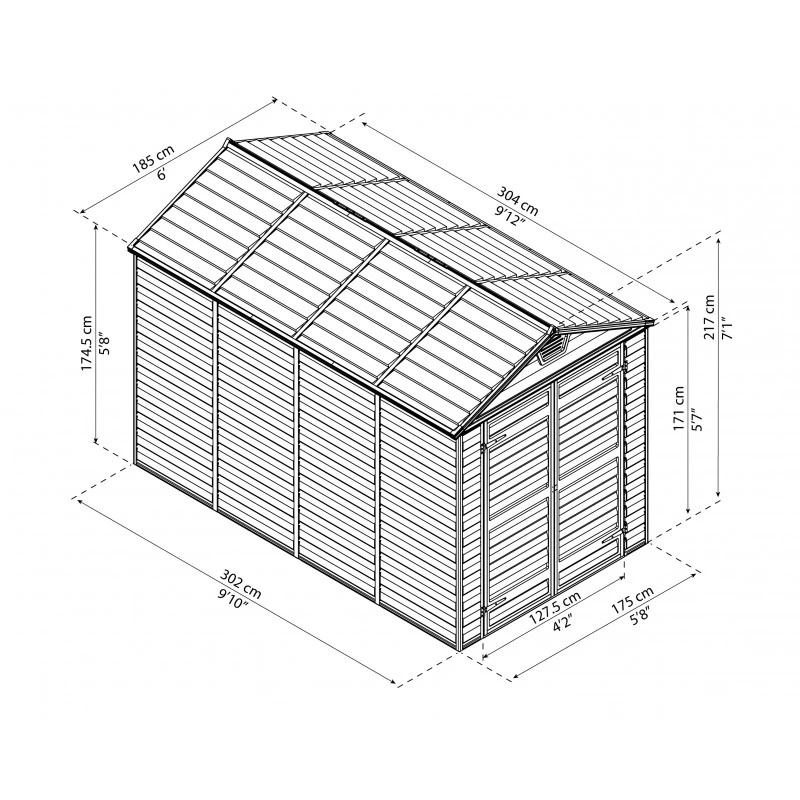 Abri De Jardin En Polycarbonate 5,28m² Skylight Deco - Palram - Canopia – Image 3