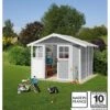 Abri De Jardin En PVC 4,9m² DECO Gris Clair Et Blanc Grosfillex + Kit Ancrage Offert