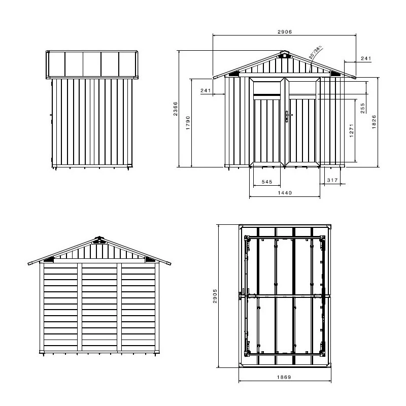 Abri De Jardin 4m² En PVC UTILITY Blanc Et Gris Vert Grosfillex + Kit Ancrage Offert – Image 5