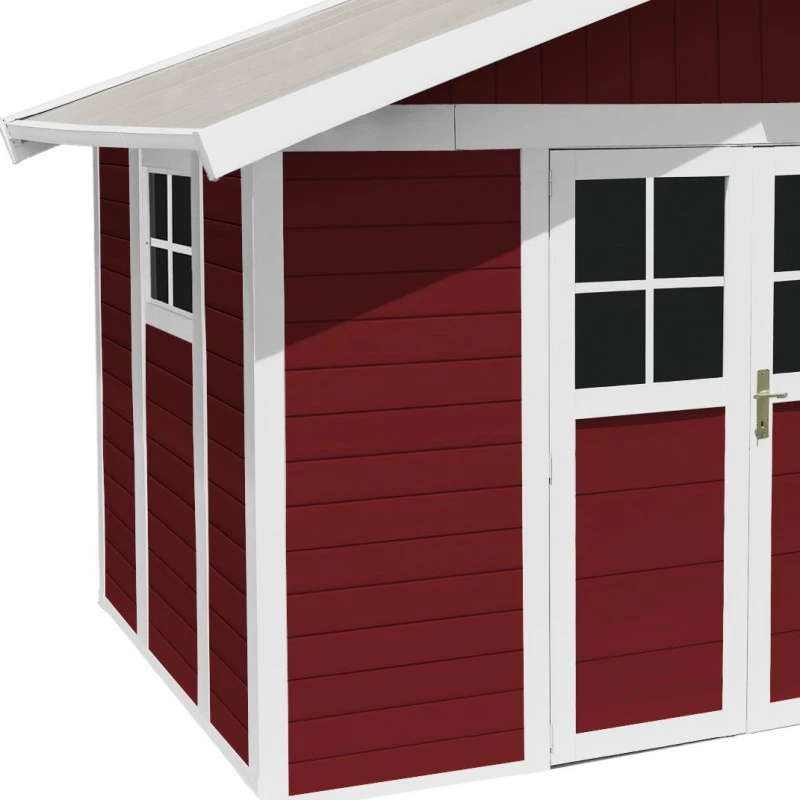 Abri De Jardin En PVC 7,5m² DECO Rouge Et Blanc Grosfillex + Kit Ancrage Offert – Image 4