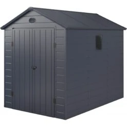 Abri De Jardin En Résine Anthracite 5,32m² + Kit De Fondation - JOBU