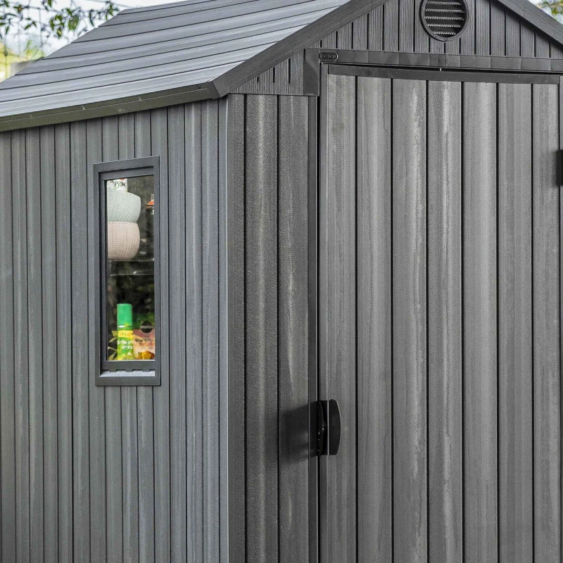 Abri De Jardin En Résine Aspect Bois Grisé 2,3m² Darwin 46 + Plancher - Keter – Image 2