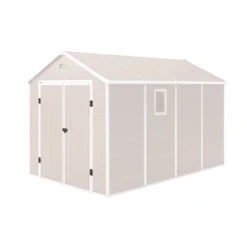 Abri De Jardin En Résine Beige 8,90m² + Kit De Fondation - JOBU