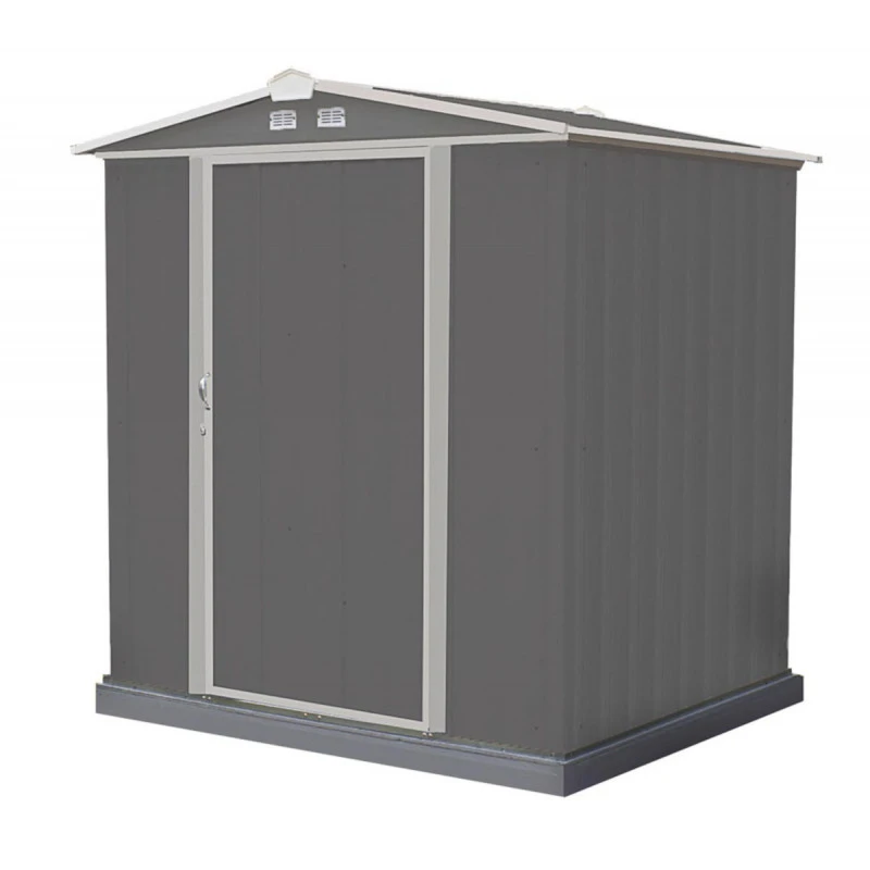 Abri De Jardin EZEE 2,3m² Toit Double Pente En Acier Galvanisé Anthracite Spacemaker – Image 2