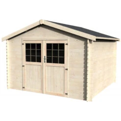 Abri De Jardin Flovene 11,45m² En Bois Massif 28mm Avec Double Porte – Décor Et Jardin