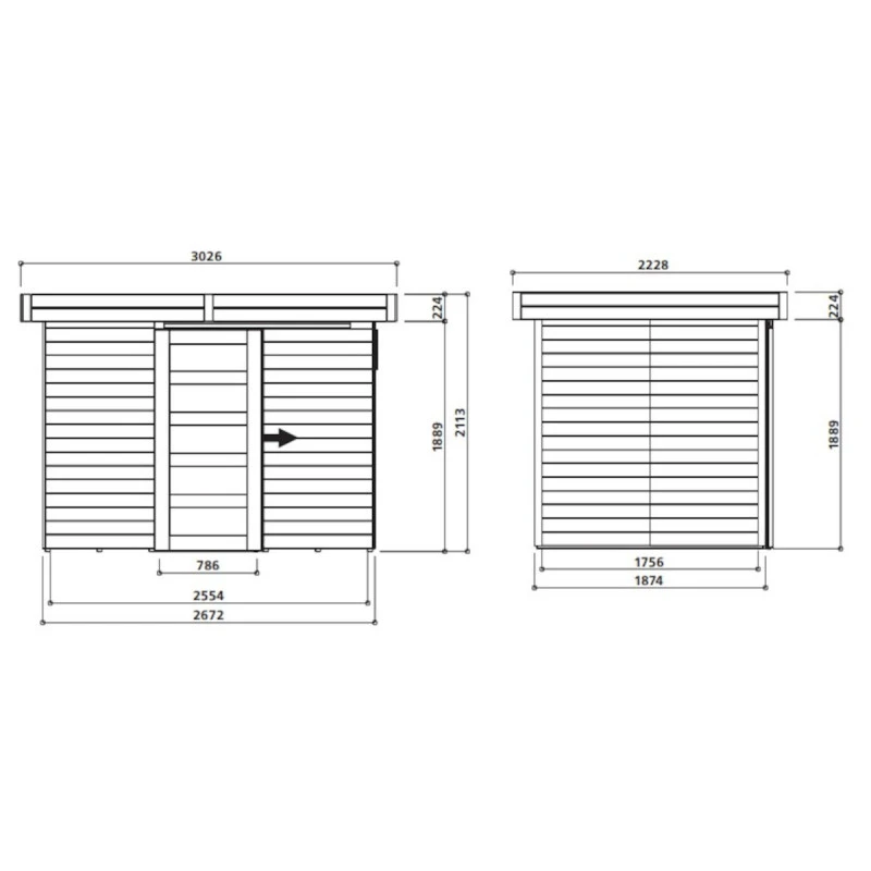 Abri De Jardin Lund 5,03m² En Bois Massif 19mm - SOLID – Image 2