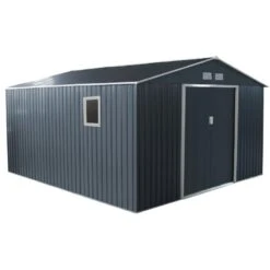 Abri De Jardin Métal 13m² PLUS Anthracite + Kit D'ancrage X-METAL