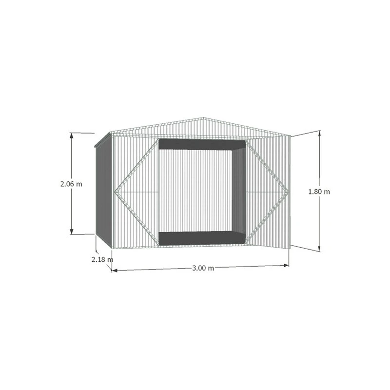 Abri De Jardin En Métal 6,5m² Silver Grey Fraser - ABSCO – Image 4