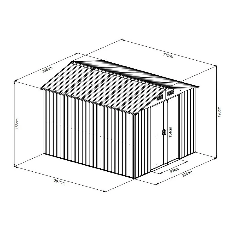 Abri De Jardin Métal 7,15m² WoodTouch Beige + Kit D'ancrage X-METAL – Image 2