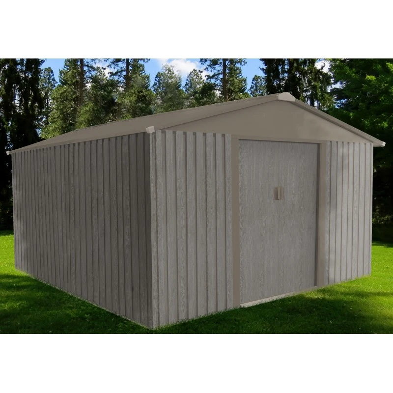 Abri De Jardin Métal 9,66m² Imitation Bois Vieilli – Image 4