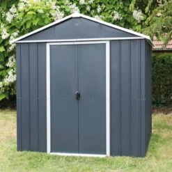 Abri De Jardin Métal Anthracite 5,97m² + Kit D'ancrage Inclus - YARDMASTER