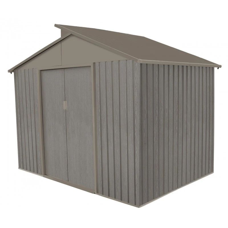 Abri De Jardin Métal Avec Puit De Lumière 5,44m² Imitation Bois Vieilli – Image 3