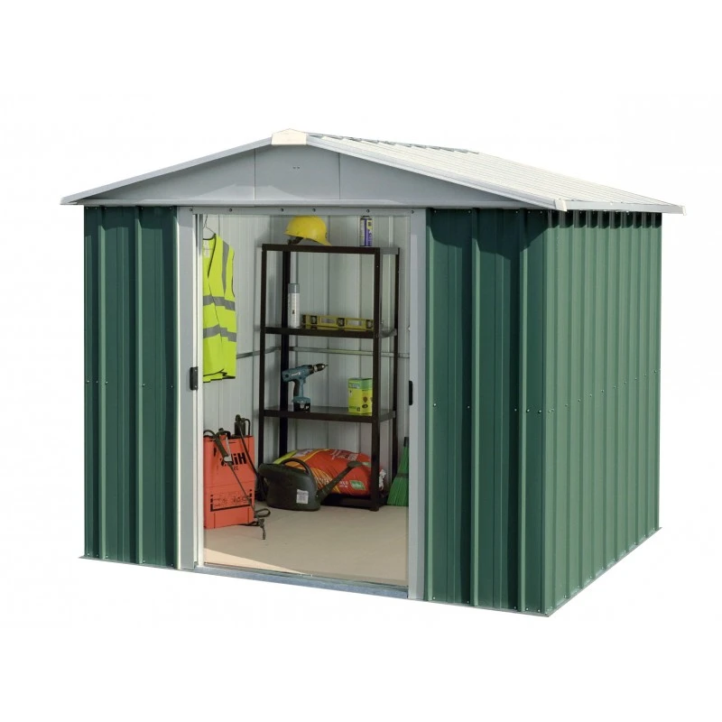 Abri De Jardin Métal Vert 5,25m² + Kit D'ancrage Inclus - YARDMASTER