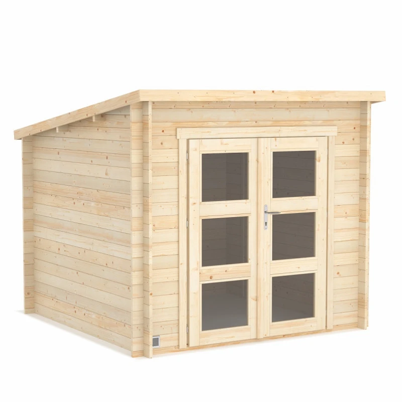 Abri De Jardin Monopente En Bois Massif 6,2m² ITURY – Madriers 19mm – Forest Style – Image 2