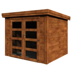 Abri De Jardin Pico 6,45m² En Bois Traité Autoclave 28mm Avec Double Porte – Décor Et Jardin