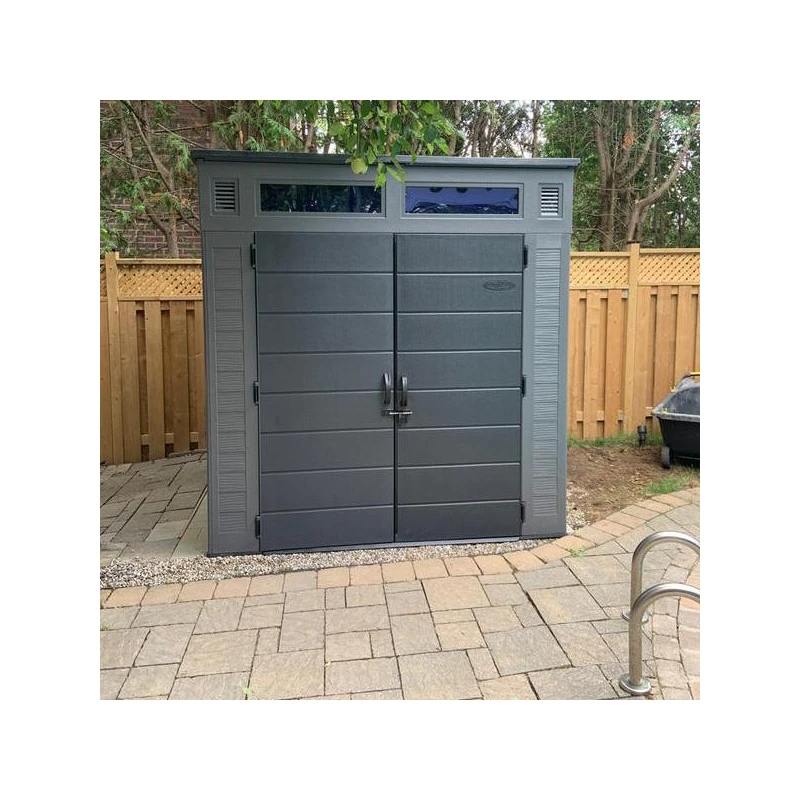 Abri De Jardin Polyéthylène 25mm Gris Foncé 4,88m² Modern + Plancher - SUNCAST – Image 3