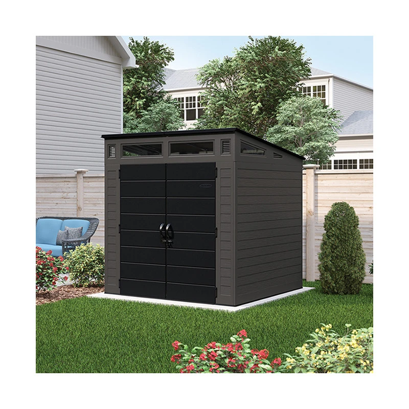 Abri De Jardin Polyéthylène 25mm Gris Foncé 4,88m² Modern + Plancher - SUNCAST