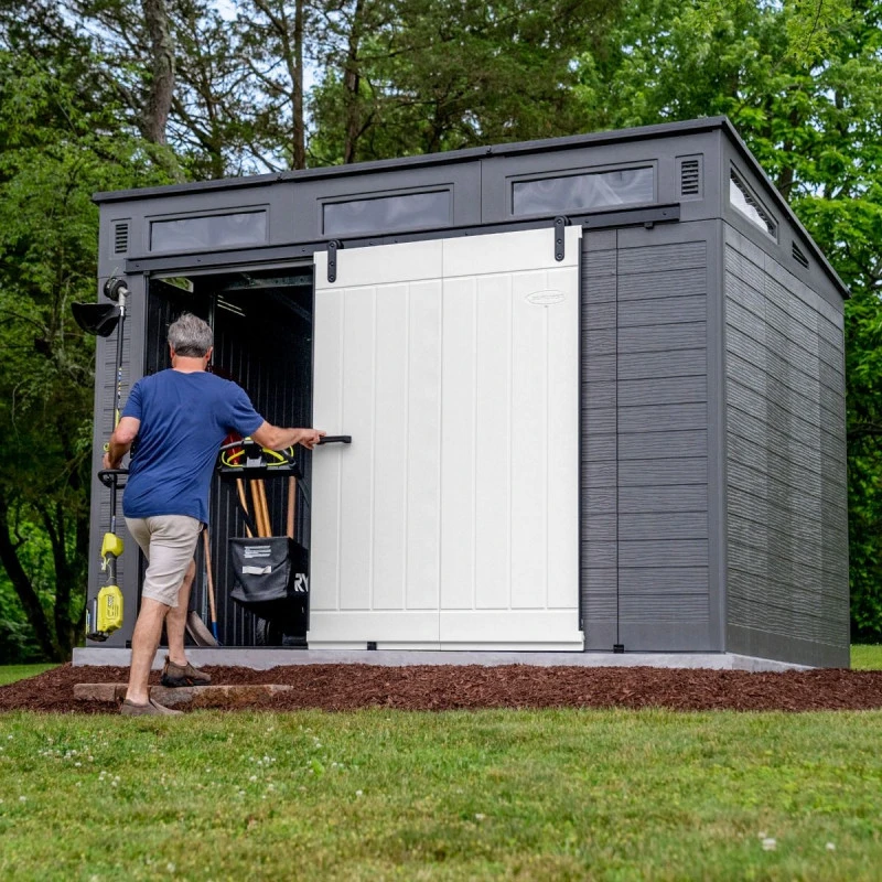 Abri De Jardin Polyéthylène 25mm Gris Foncé 7,30m² Modern + Plancher - SUNCAST – Image 4