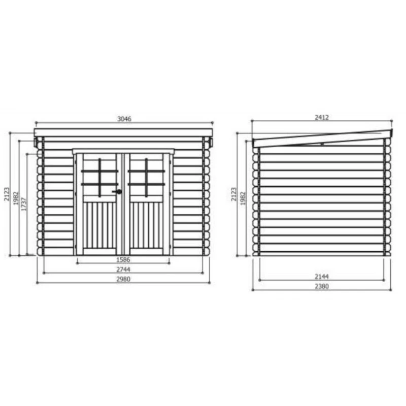 Abri De Jardin Riom 7,09m² En Bois Traité Autoclave 28mm à Toit Monopente - SOLID – Image 2