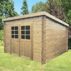 Abri De Jardin Riom 7,09m² En Bois Traité Autoclave 28mm à Toit Monopente - SOLID