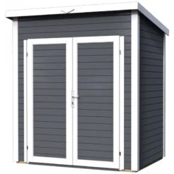 Abri De Jardin Skur 1 2,19m² + Plancher Traité Peint Anthracite Baltic