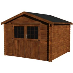 Abri De Jardin Valodeal 9,58m² En Bois Traité Autoclave 34mm Avec Double Porte – Décor Et Jardin