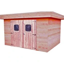 Abri Toit Plat DINAN 7,97m² Madriers Douglas 28mm + Couverture Bac Acier - HABRITA