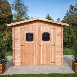 Abri En Madriers Douglas 28mm DOMMAR 6,33m² + Couverture Onduline - HABRITA