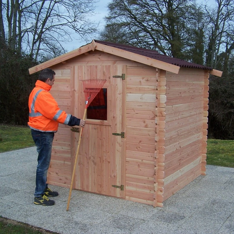 Abri De Jardin En Douglas DUBLIN 4,28m² Madriers 28mm + Couverture Onduline - HABRITA – Image 3