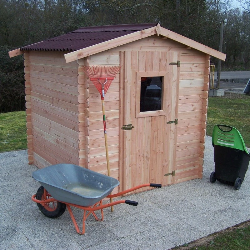 Abri De Jardin En Douglas DUBLIN 4,28m² Madriers 28mm + Couverture Onduline - HABRITA – Image 5