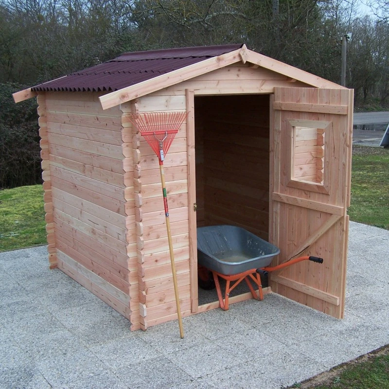 Abri De Jardin En Douglas DUBLIN 4,28m² Madriers 28mm + Couverture Onduline - HABRITA – Image 6