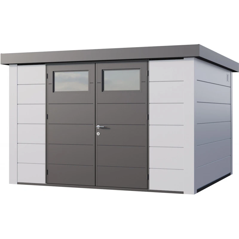 Abri En Acier Galvanisé Blanc 9,8m² Avec Double Porte Eleganto 3330 Telluria