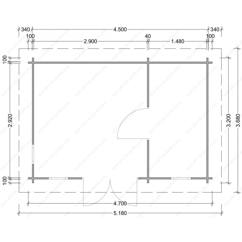 Abri En Bois Cloisonné 15m² MODERNE - Madriers 28mm Gardy Shelter – Image 3