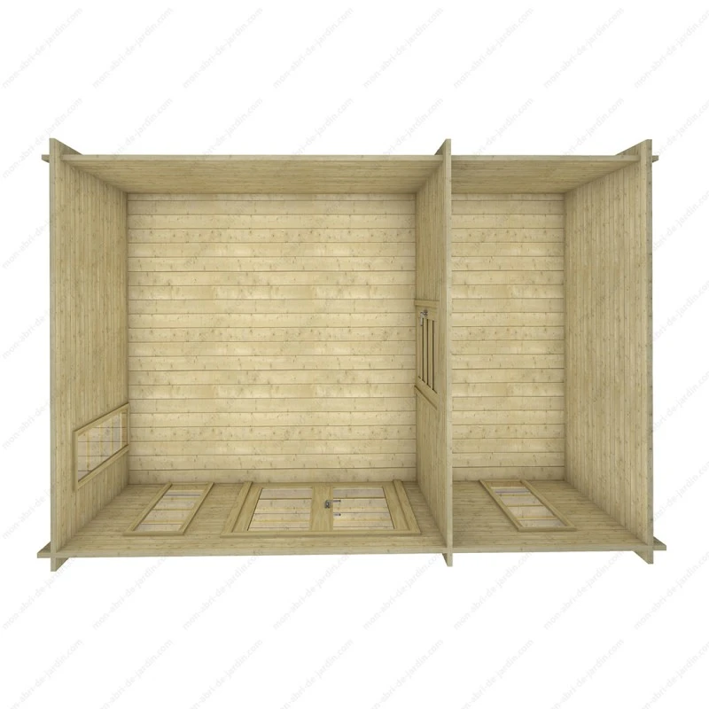 Abri En Bois Cloisonné 15m² MODERNE - Madriers 28mm Gardy Shelter – Image 4