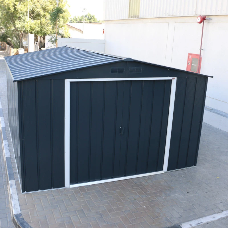 Abri En Métal Parois Hautes Anthracite Colussus 9,74m² DURAMAX + Kit Ancrage – Image 4