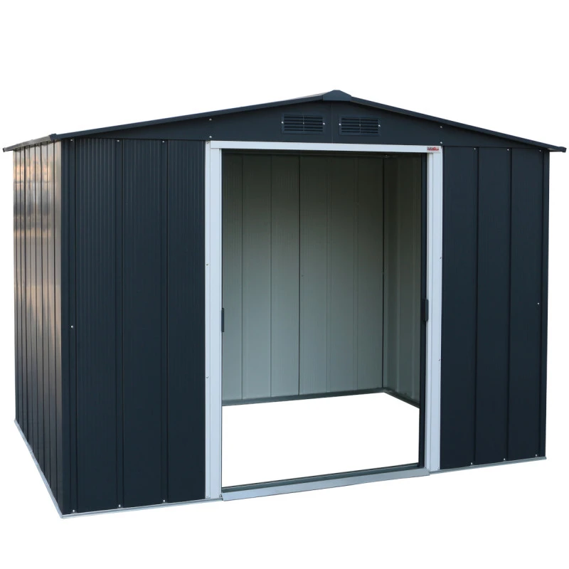 Abri En Métal Parois Hautes Anthracite Titan Premium 4,77m² DURAMAX + Kit Ancrage – Image 2