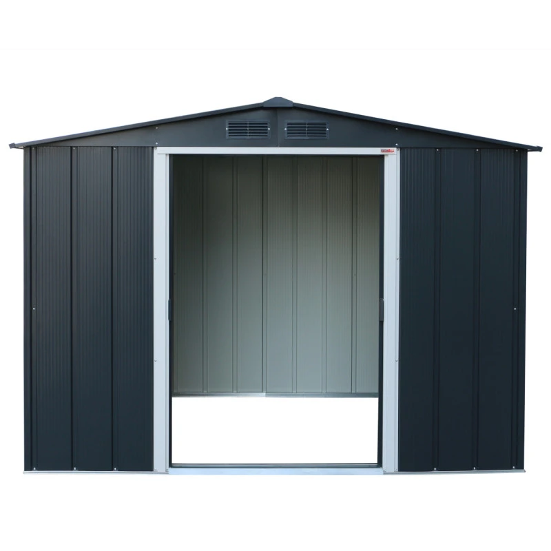 Abri En Métal Parois Hautes Anthracite Titan Premium 4,77m² DURAMAX + Kit Ancrage – Image 3