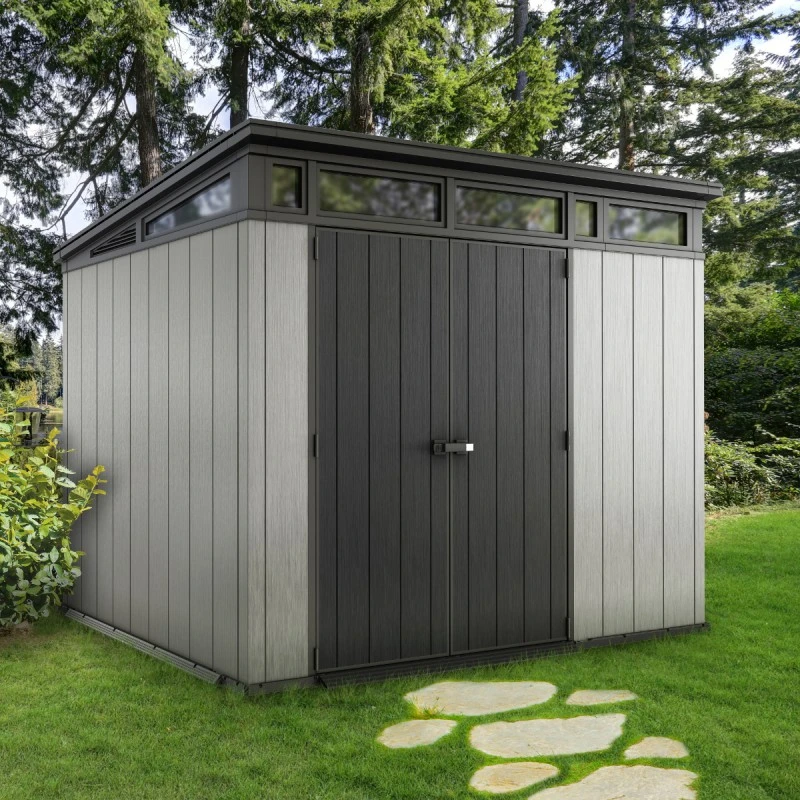 Abri Monopente En Résine Brossée Brossium 6m² + Plancher KETER – Image 4