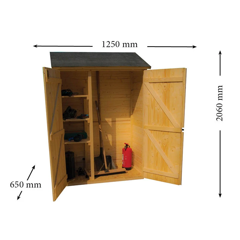 Abri Mural En Bois Brut 0,70m² Avec 3 étagères De Rangement - Habrita – Image 4