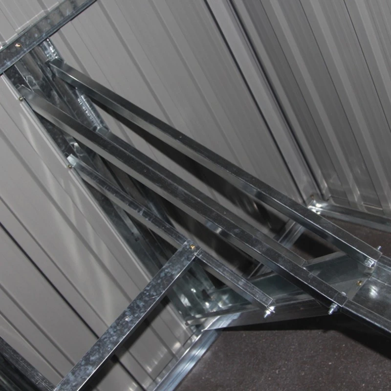 Abri Pour 4 Vélos En Acier Galvanisé Gris Avec Rails De Rangement 4,02m² - Chalet Et Jardin – Image 3