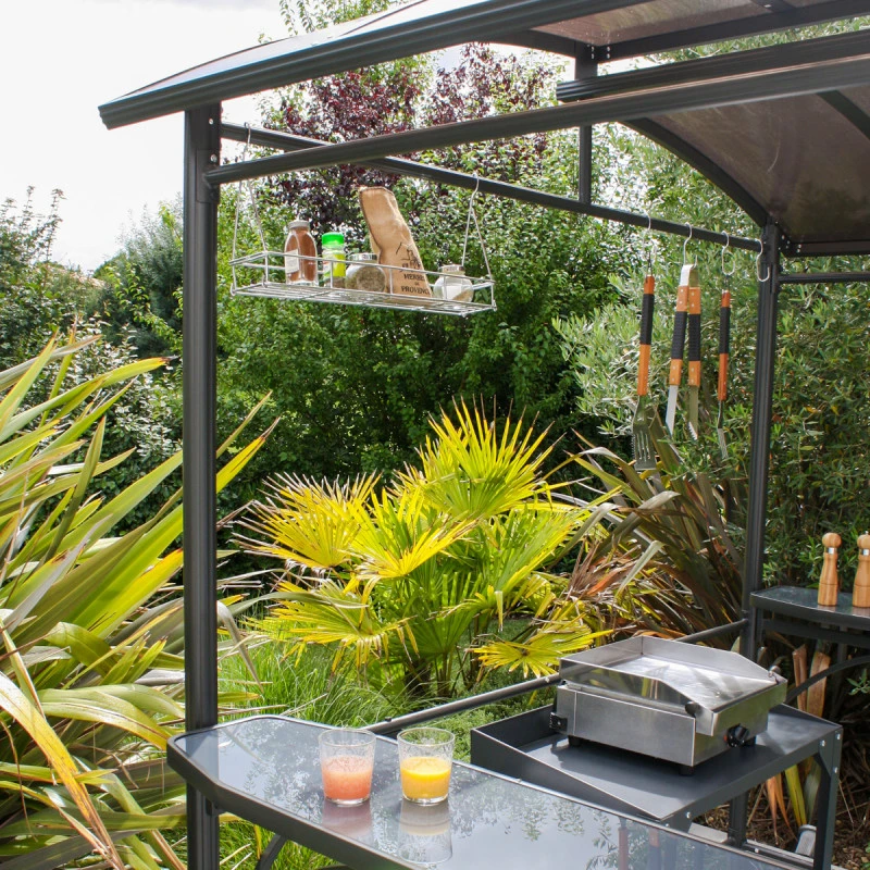 Abri Pour Barbecue 3,6m² En Aluminium Gris Anthracite Et Polycarbonate DCB Garden – Image 3