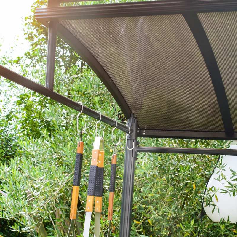 Abri Pour Barbecue 3,6m² En Aluminium Gris Anthracite Et Polycarbonate DCB Garden – Image 6