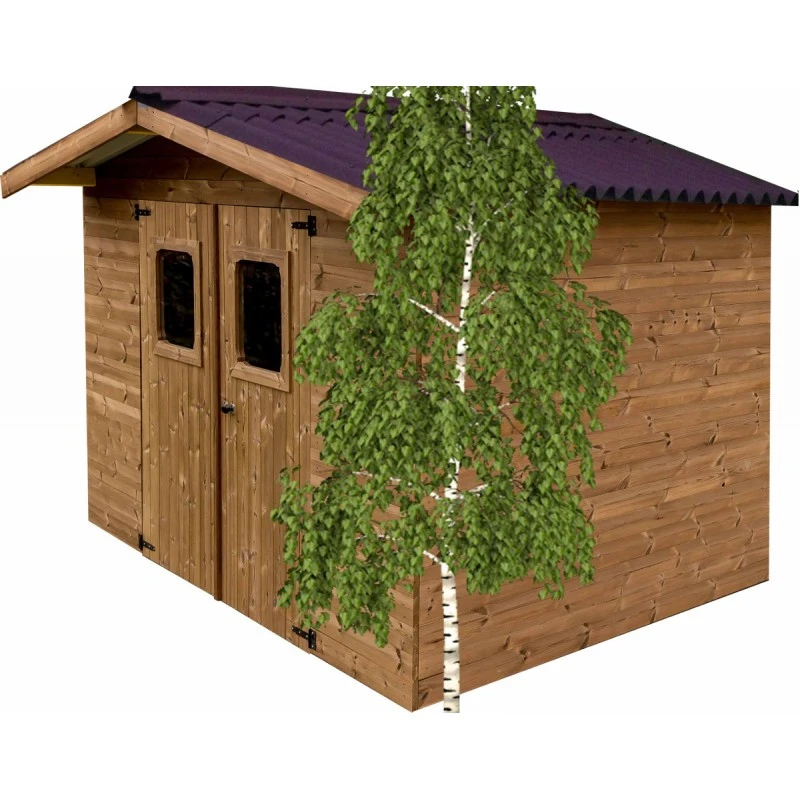 Abri Thermabri 11,97m² En Bois Thermo Traité Toiture Onduline HABRITA – Image 2